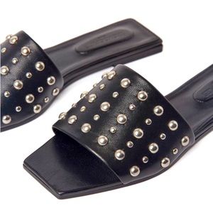 The Kooples black studded leather sandals